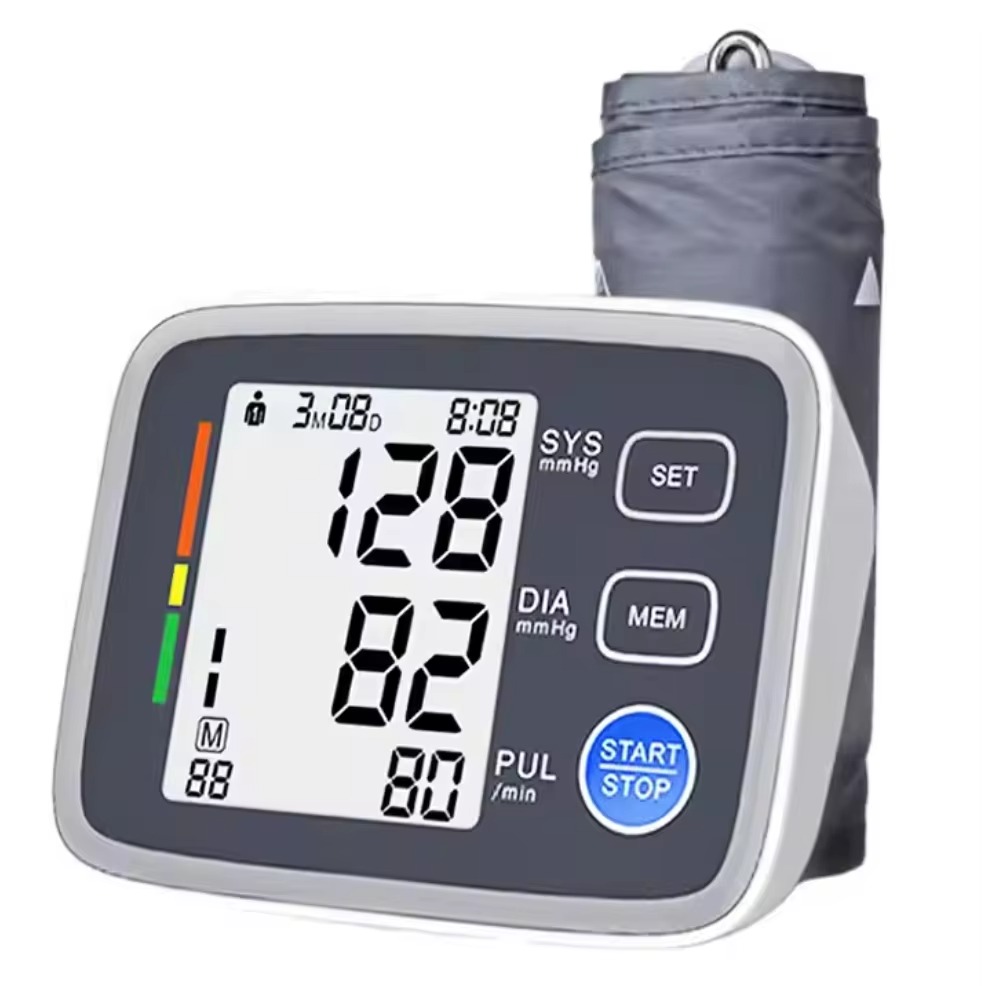 Fully automatic upper arm digital blood pressure monitor with large LCD
