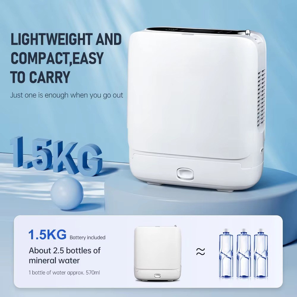 12V Portable Pulse Flow Oxygen Concentrator | 93% High Purity with Rechargeable Battery - Image 2