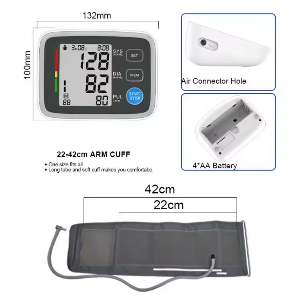 Comfortable arm cuff for automatic blood pressure meter (22-32cm)